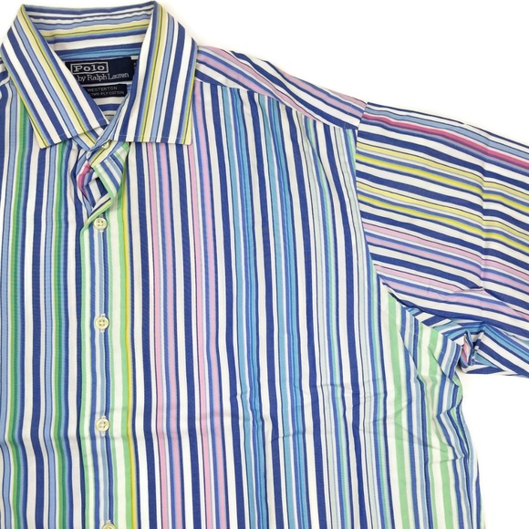 Ralph Lauren Westerton Shirt Pastel Striped Size L - Picture 7 of 8